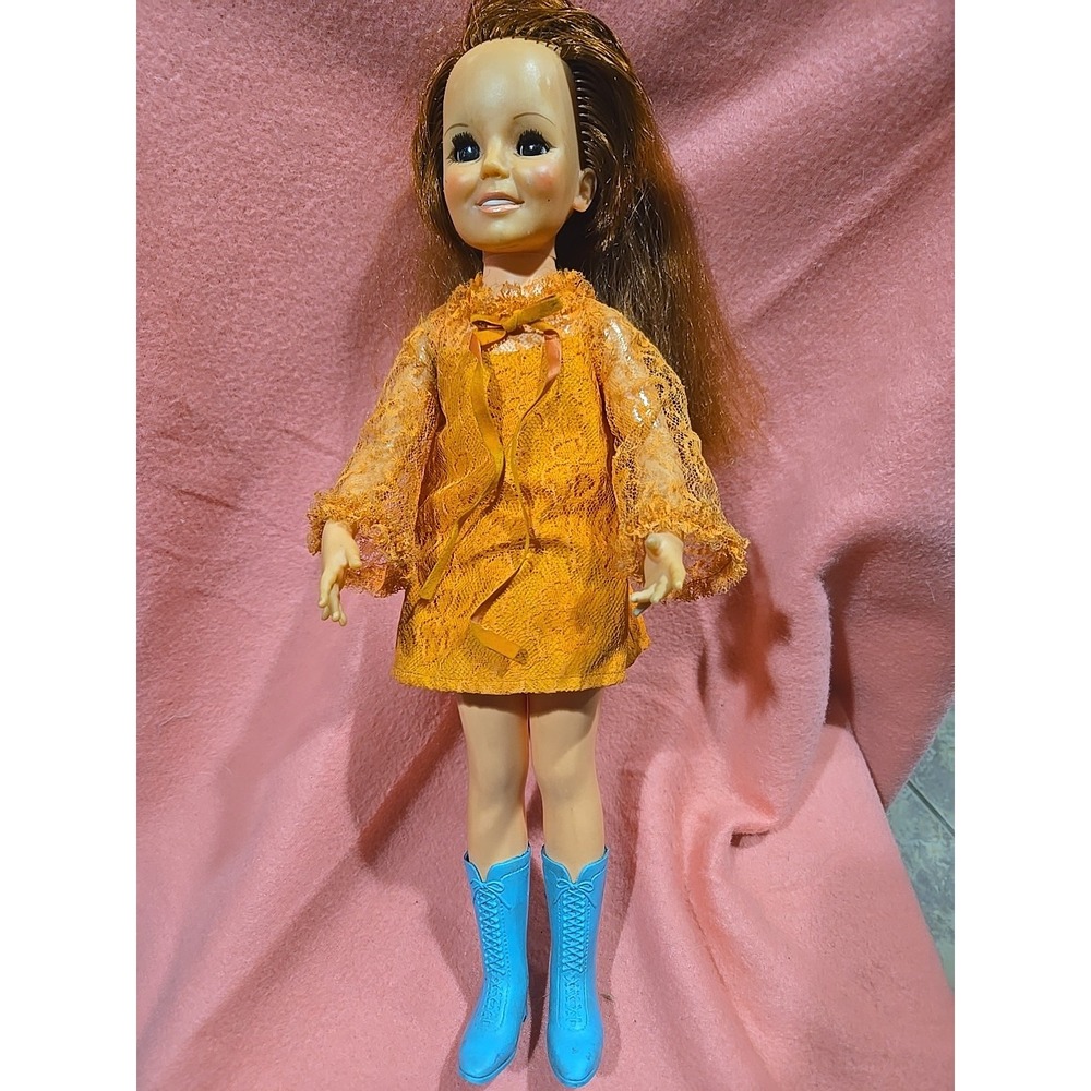 1969 Ideal Crissy Doll Vintage Outfit With Blue Boots